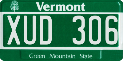VT license plate XUD306
