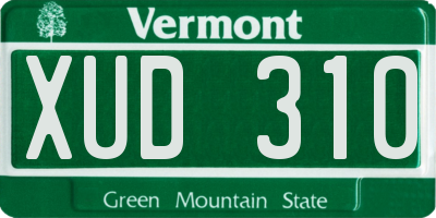 VT license plate XUD310