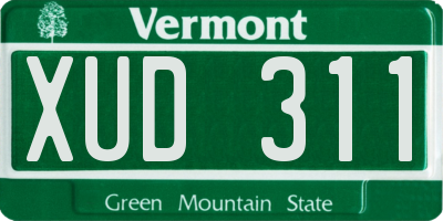 VT license plate XUD311