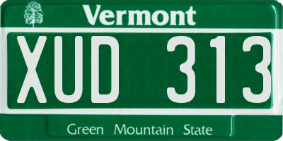 VT license plate XUD313