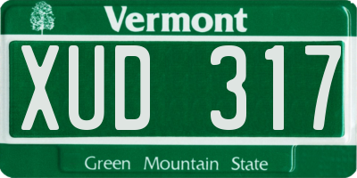 VT license plate XUD317