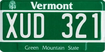 VT license plate XUD321