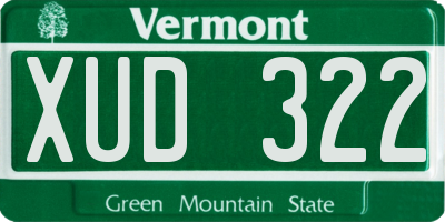 VT license plate XUD322