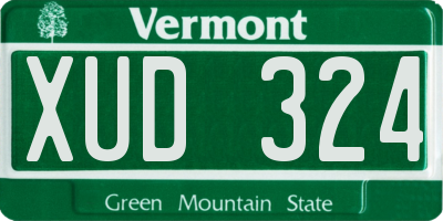 VT license plate XUD324