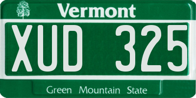 VT license plate XUD325