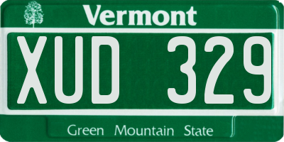VT license plate XUD329