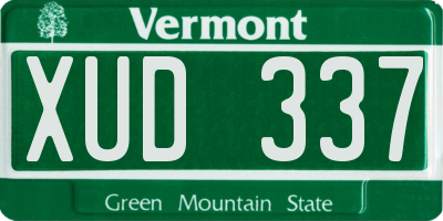 VT license plate XUD337