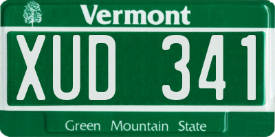 VT license plate XUD341