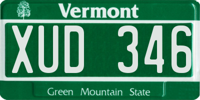 VT license plate XUD346