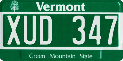 VT license plate XUD347