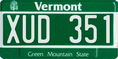VT license plate XUD351