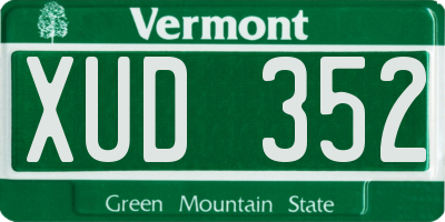 VT license plate XUD352