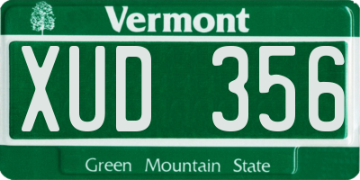 VT license plate XUD356