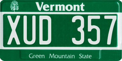 VT license plate XUD357