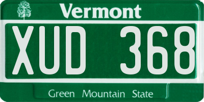 VT license plate XUD368