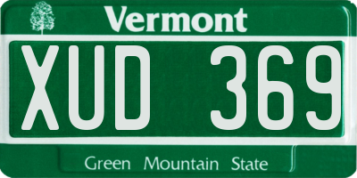 VT license plate XUD369