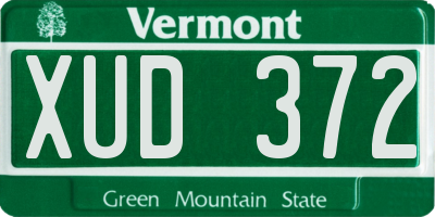 VT license plate XUD372