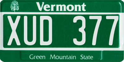 VT license plate XUD377