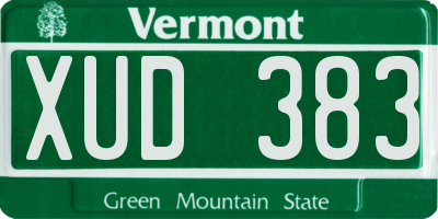 VT license plate XUD383