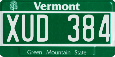 VT license plate XUD384