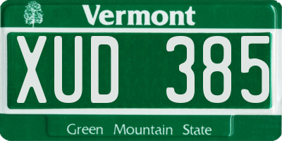 VT license plate XUD385