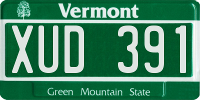 VT license plate XUD391