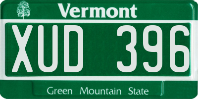 VT license plate XUD396