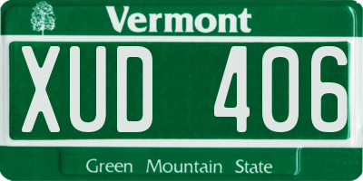 VT license plate XUD406