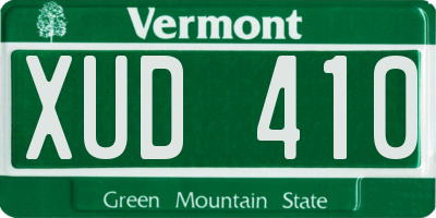VT license plate XUD410