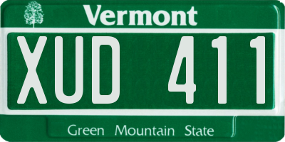 VT license plate XUD411