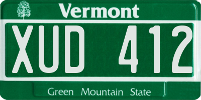 VT license plate XUD412