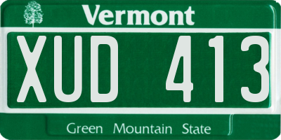 VT license plate XUD413