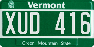 VT license plate XUD416