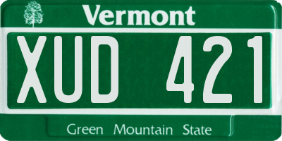 VT license plate XUD421