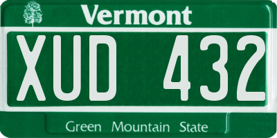 VT license plate XUD432