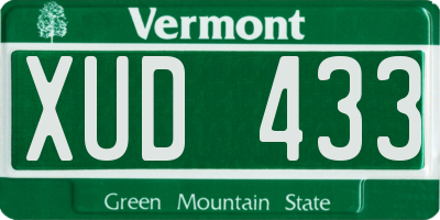 VT license plate XUD433