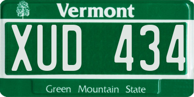 VT license plate XUD434