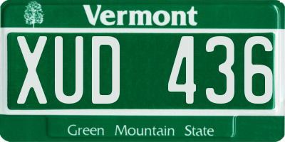 VT license plate XUD436