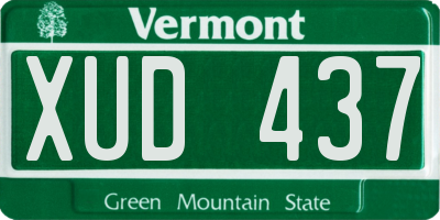 VT license plate XUD437