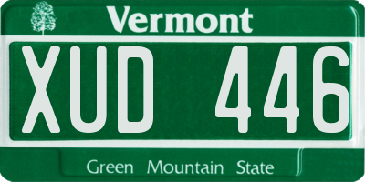 VT license plate XUD446