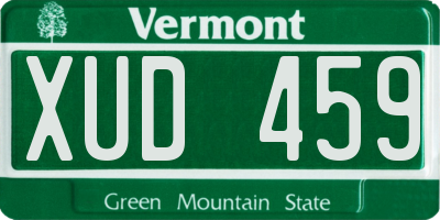 VT license plate XUD459