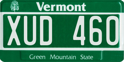 VT license plate XUD460