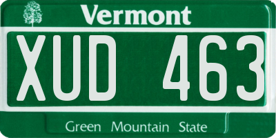VT license plate XUD463