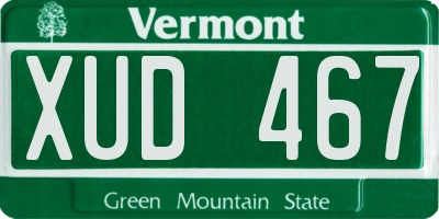 VT license plate XUD467