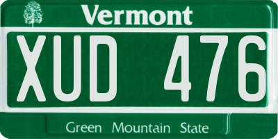 VT license plate XUD476