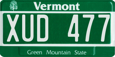 VT license plate XUD477