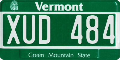 VT license plate XUD484