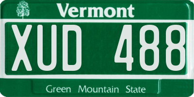 VT license plate XUD488