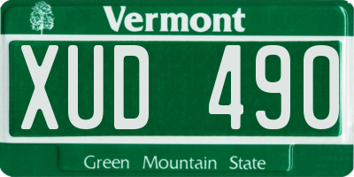 VT license plate XUD490