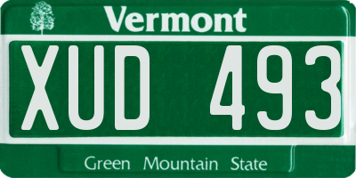 VT license plate XUD493